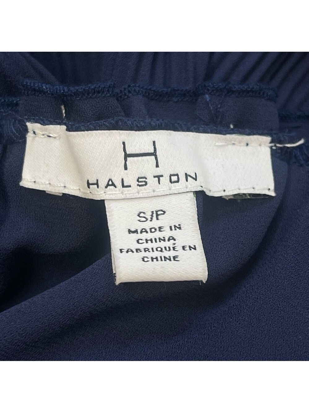 Halston Blue High Neck Keyhole Pleated Ling Sleeved Stretch MIDI Dress S… - Picture 14 of 16